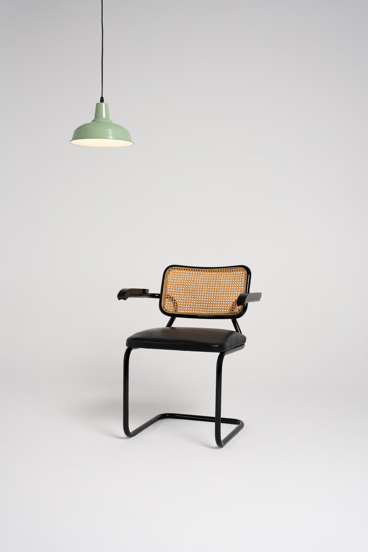 Chair and Lamp on White Background